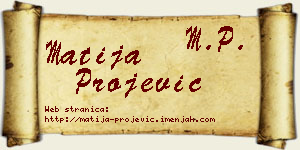 Matija Projević vizit kartica
